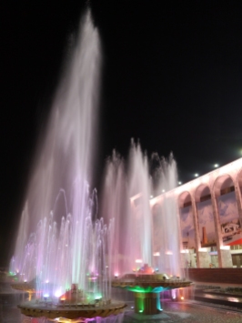 Ala-too square fountains at night