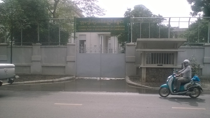 I had to cross here, outside the department for Cambodian Development, to avoid several inches of flooded road due to the overflowing drain (pretty standard). I think there might be some irony there.